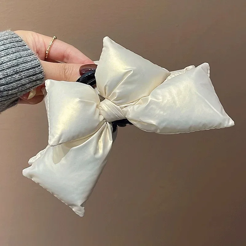 Pinza para el pelo con lazo llamativo de cuero Pu negro, accesorios para el cabello con diseño elegante e atemporal, Pinzas Para El Cabello huma onder onder onder onder onder onder