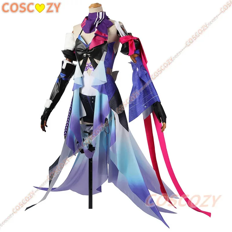 Seele Cosplay Wig Costume New Game Honkai Star Rail Cosplay Wigs Seele Purple Dress Suit Long Hair Halloween Party Roleplay Suit