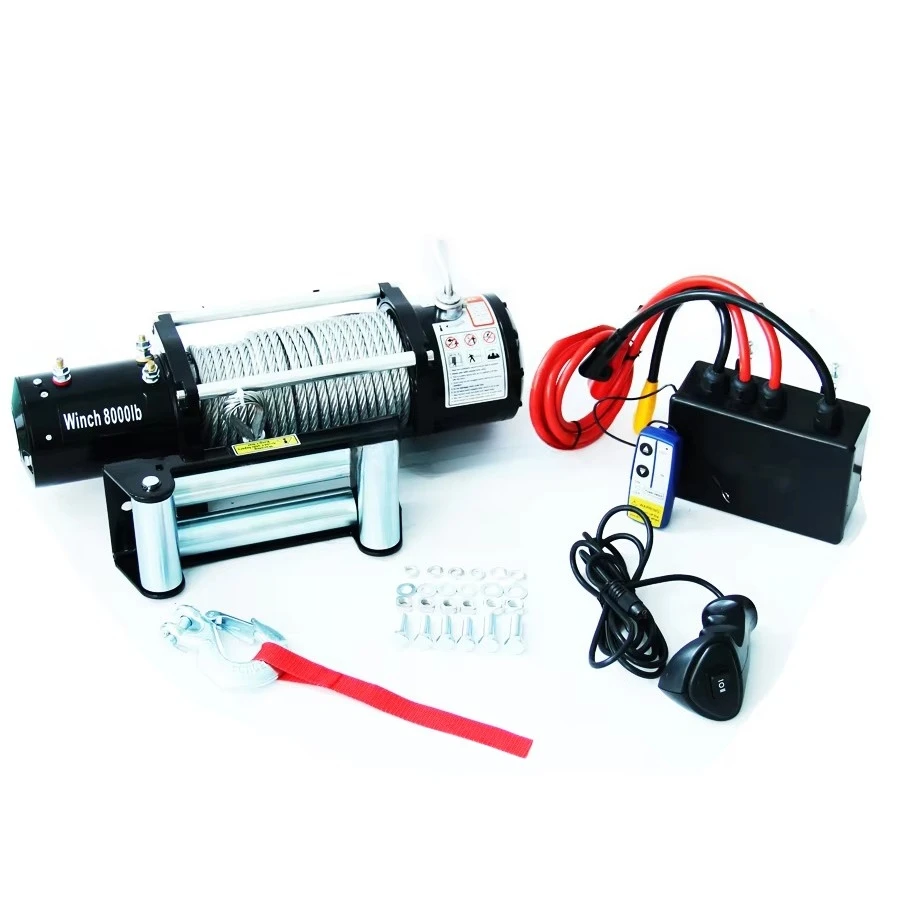 CE Gecertificeerde 8000 Lb Elektrische Lier 12 V 24 V DC Motor Vrachtwagen Off Road 4WD UTV ATV Boot Trailers elektrische Takel Lier