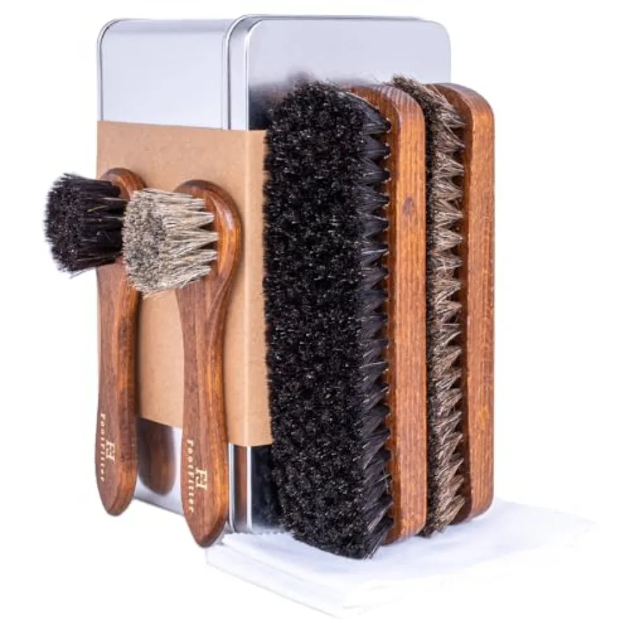 

Набор для чистки обуви из конского волоса: высококачественные щетки и салфетки из микрофибры для профессиональной полировки