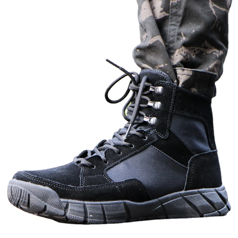 

Spring and Autumn Women's Botas Men's Outdoor Mountaineering High-top Ultra-light Waterproof Breathable Desert Tactical Boots