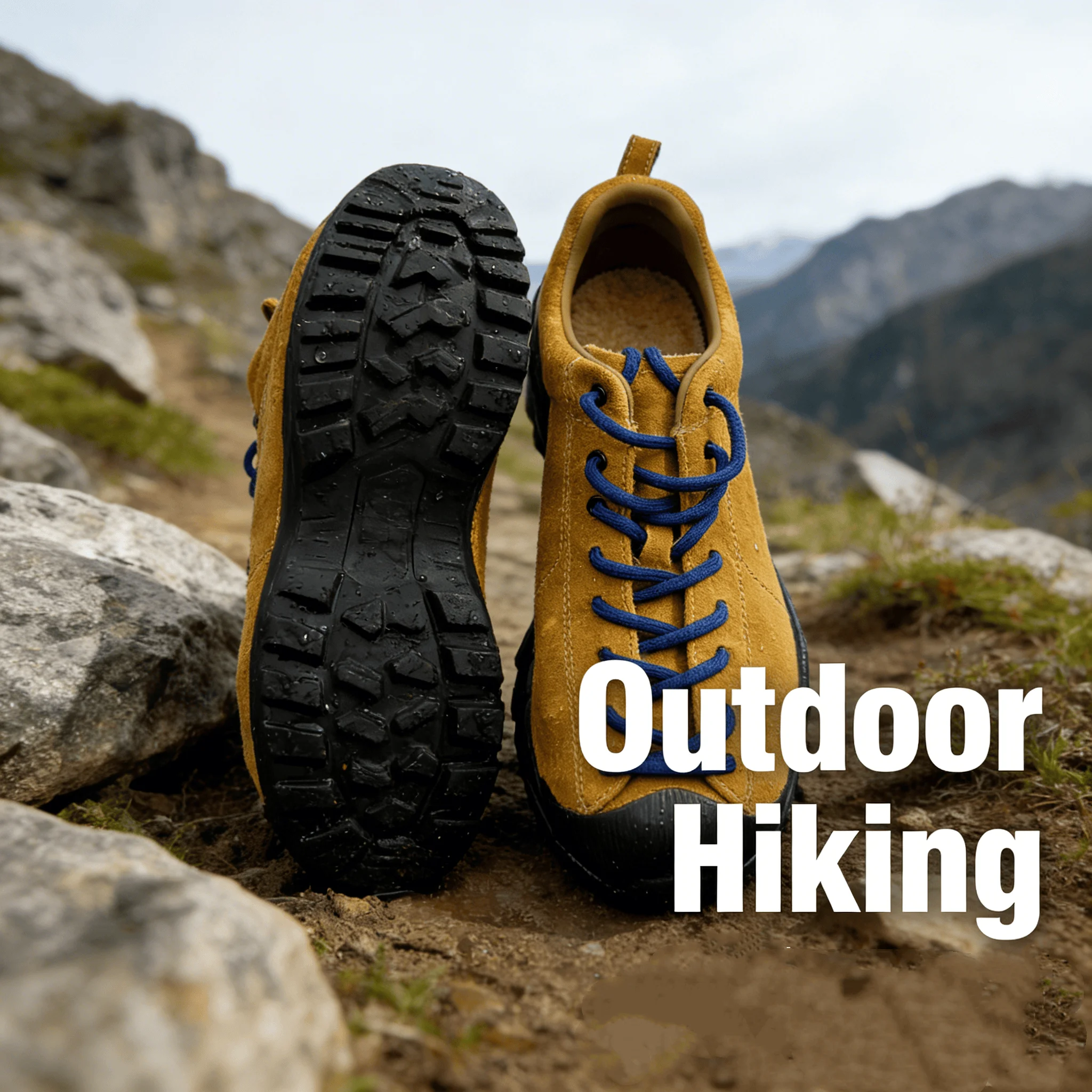 Women's Suede Hiking Shoes, Waterproof Non-slip Outdoor Trekking Sneakers, Breathable Shock Absorption Mountain Climbing Shoes