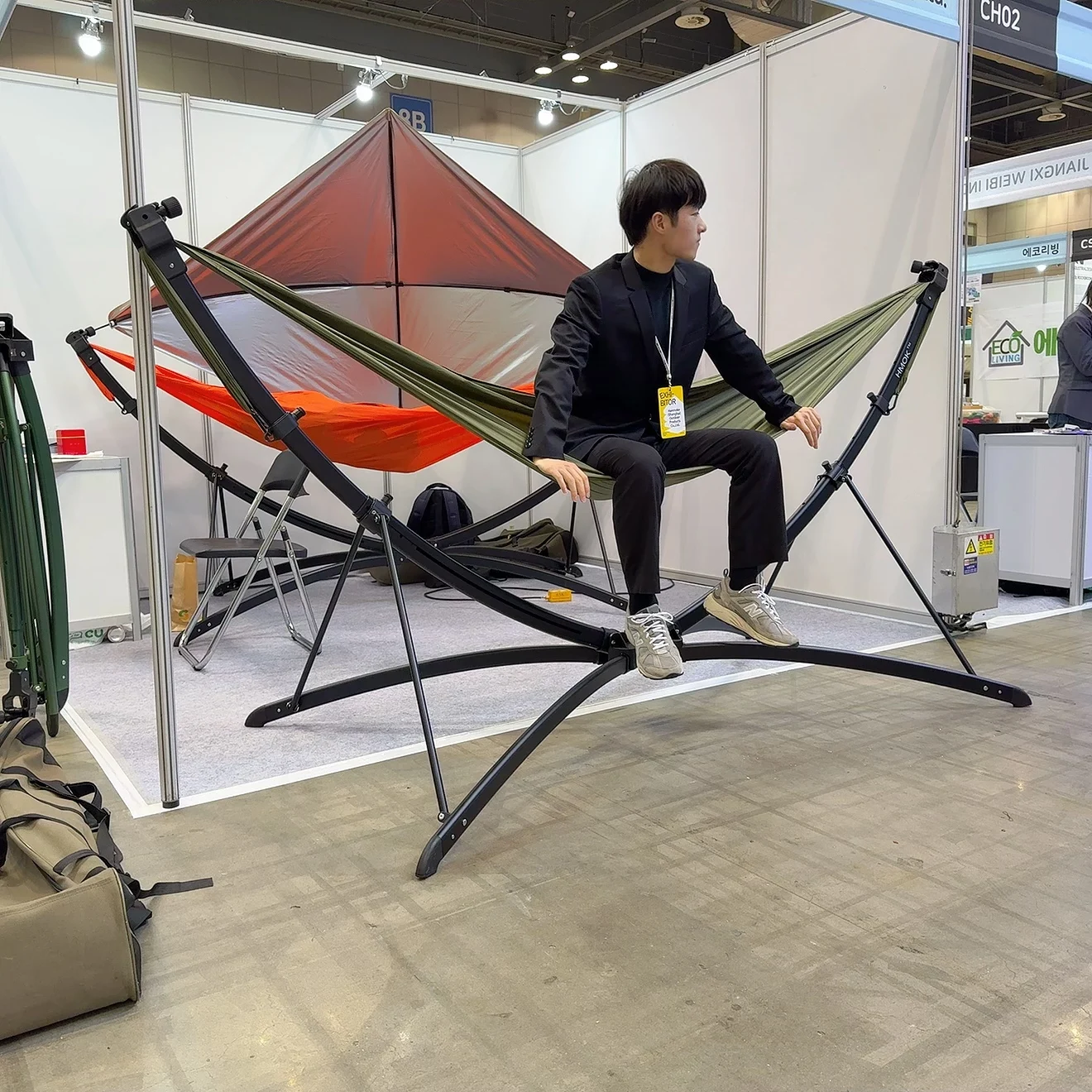 Outdoor Camping Hiking Folding Hammock Stainless Steel Minimalist Vintage/Trendy Design All Seasons Use Adult 1-2 Person