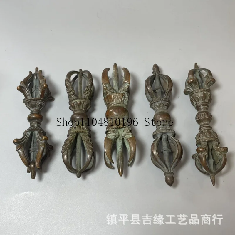 Vajra and Puma Vajra ornaments, antique-style handicrafts, antique copper-colored tabletop decorations, Tibetan-style Vajra orna