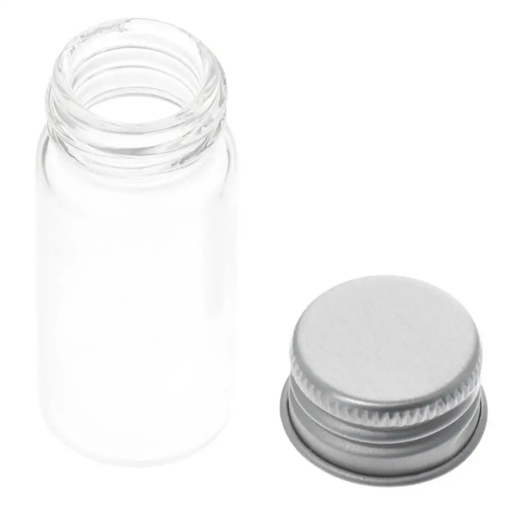 1/12Pcs Practical Small 10ml Sample Vials Transparent Empty Jars Sealed Glass Bottles Liquids, Powder, Seeds