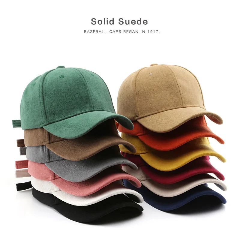 Casual Baseball Caps For Women Men Fashion Suede Hat Autumn Winter Outdoor Sun Caps Snapback Hats Unisex Solid Color Hip Hop Hat