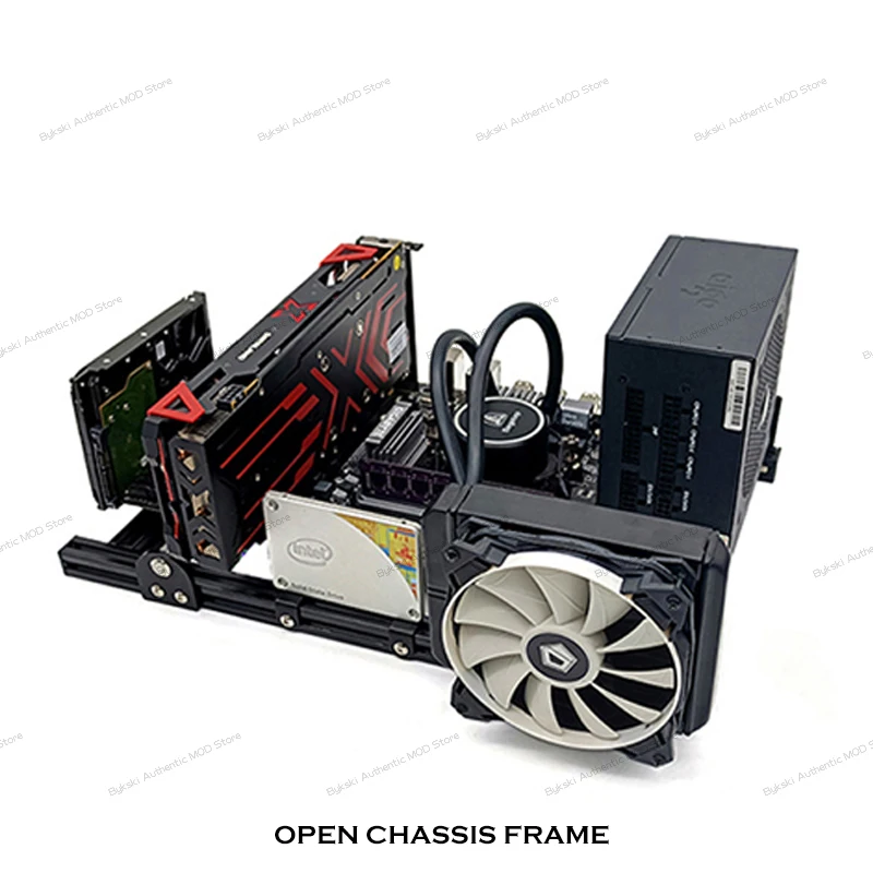 MOD Open Style Computer Case Frame,Vertical Chassis Shelf,DIY Desktop Gaming Gamer Cabinet PC Cabinet,Support  ATX/ ITX / MATX