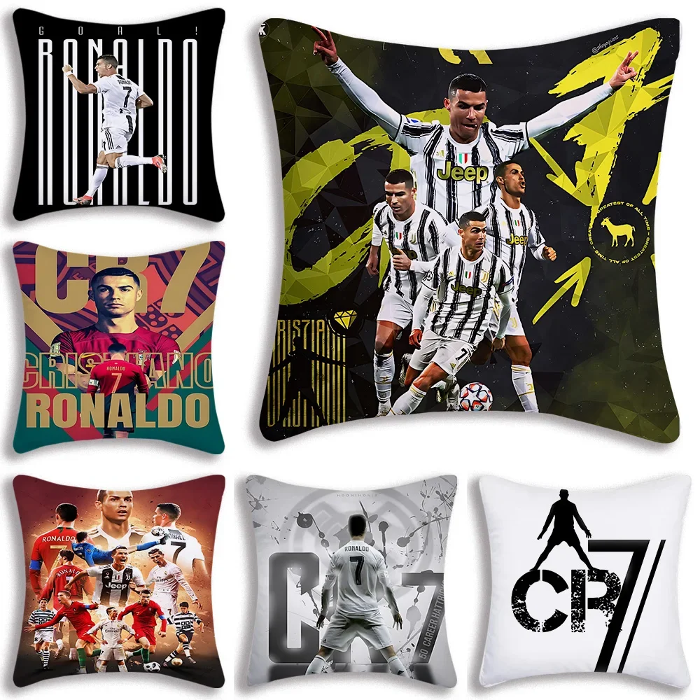 Famous Pillow Covers Football CR7 R-Ronaldos Sofa Decorative Home Double-sided Printing Short Plush Cool Cushion Cover