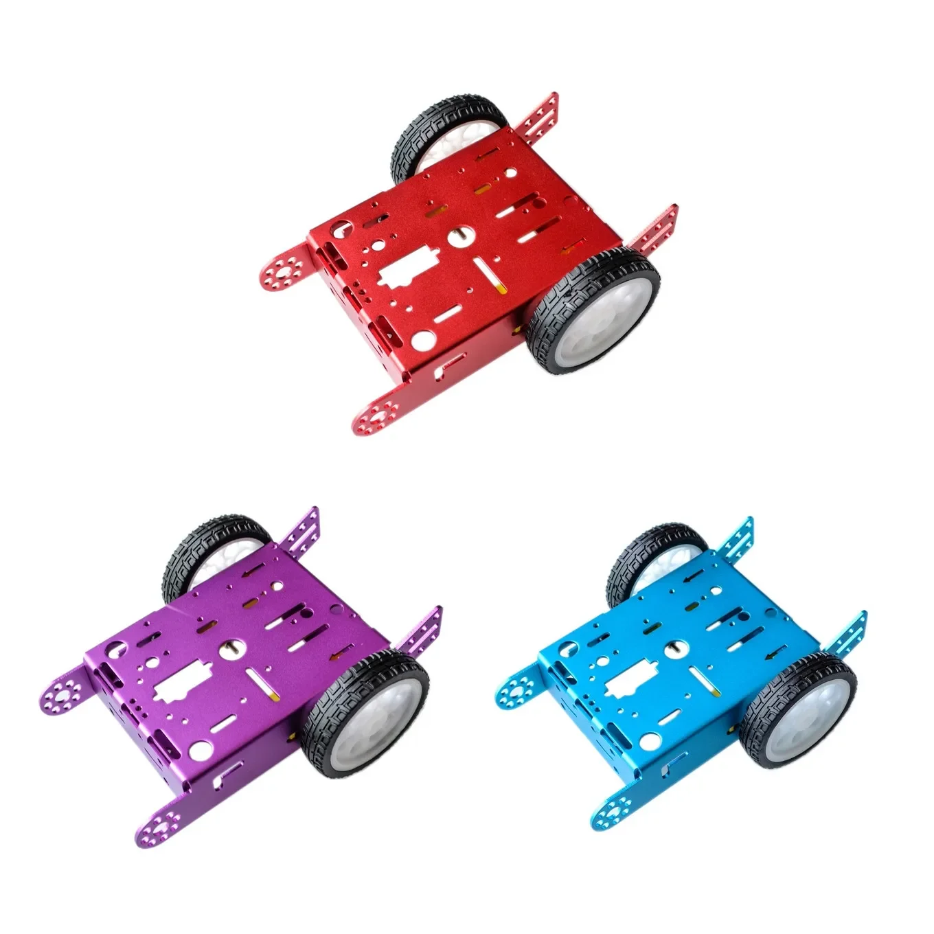 1*2WD Aluminum Car New Education Toys Robot Intelligent Car Alloy Chassis 2WD Smart Robot Car Chassis Kit DIY MBOT Car