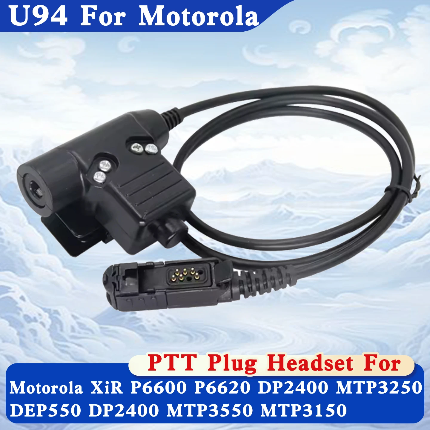 Aviation Tactical Headset U94 PTT for Motorola XiR P6600 P6620 DP2400 MTP3250 DEP550 DP2400 MTP3550 MTP3150 Walkie Talkie