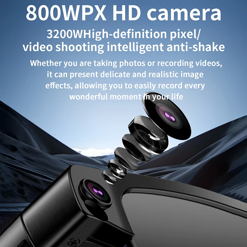 Originele AI slimme fotobril L802 met 800 MP camera, Touch Sport, Bluetooth 5.3, WiFi, bellen, AI-assistentie, voor mannen en vrouwen