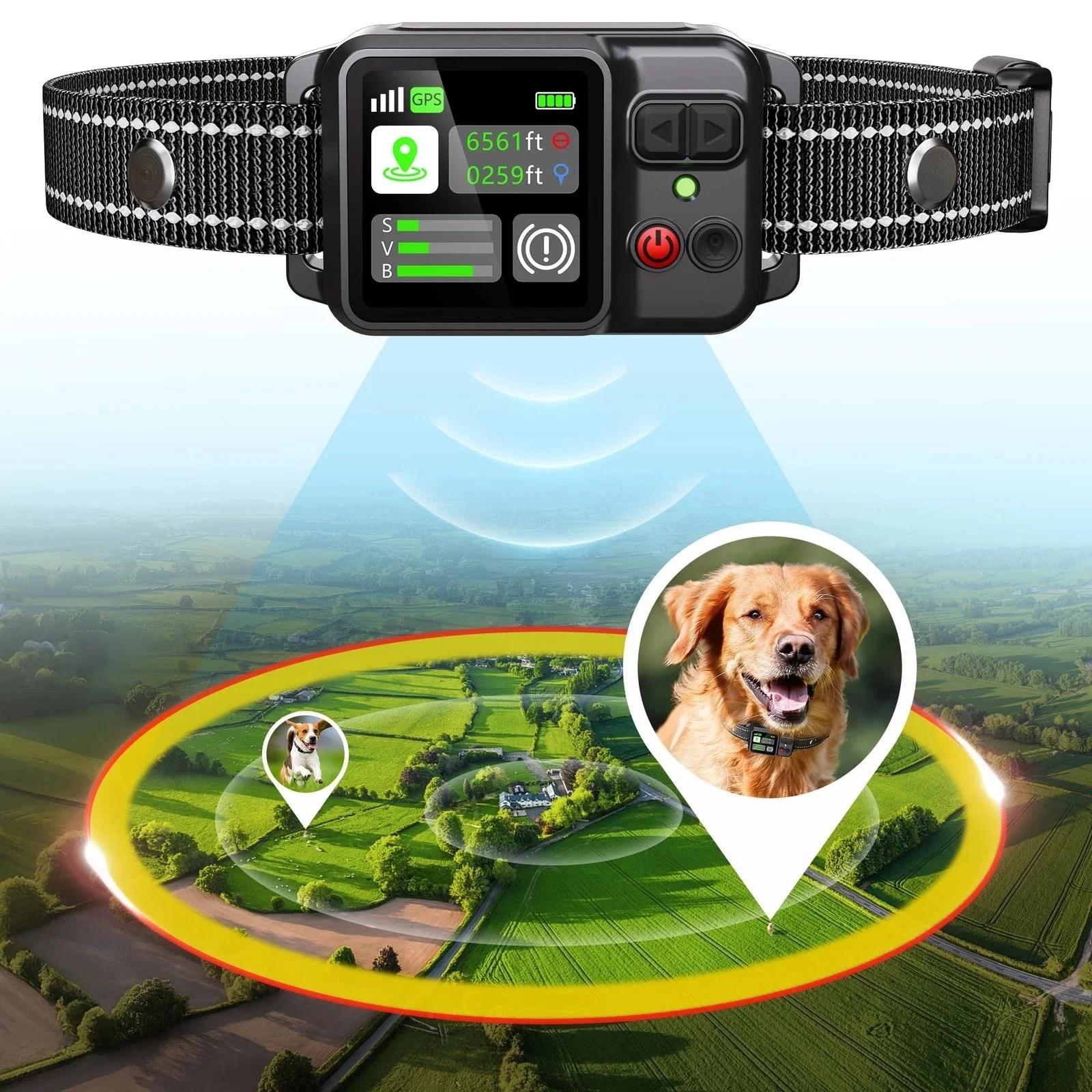 

STLF2025 Обновление GPS для домашних животных Беспроводной электронный забор Забор для собак и стопор для лая Ошейник для дрессировки собак