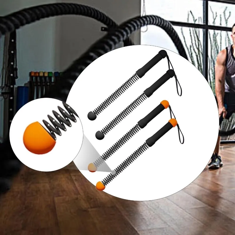 2Pcs Soft Rubber Ropeless Battle Ropes Non Slip Handle Full Body Training Spring Exercise Ropes Arm Exerciser