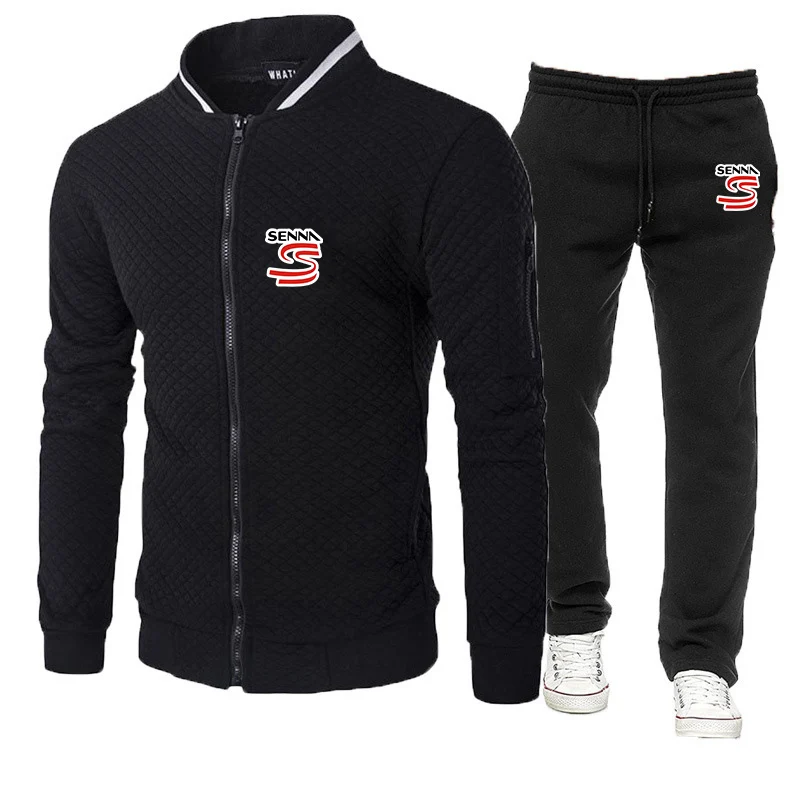 2025 Simple Style Hot Sales Sunscreen Hoodies Spring And Autumn Man's Ayrton Senna Logo Print Slim Sports Long Pants Suits