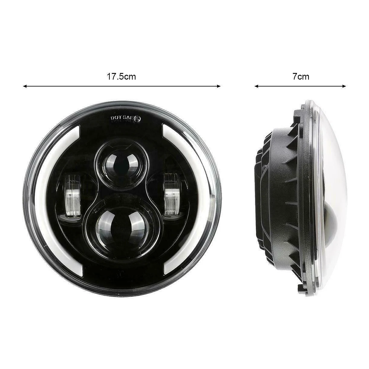 مصباح أمامي ليد هالة زاوية عيون DRL ، مصباح إشارة الانعطاف لسيارة جيب ورانجلر JK ، LJ ، TJ ، air ، Pair ، 7 بوصة ، W