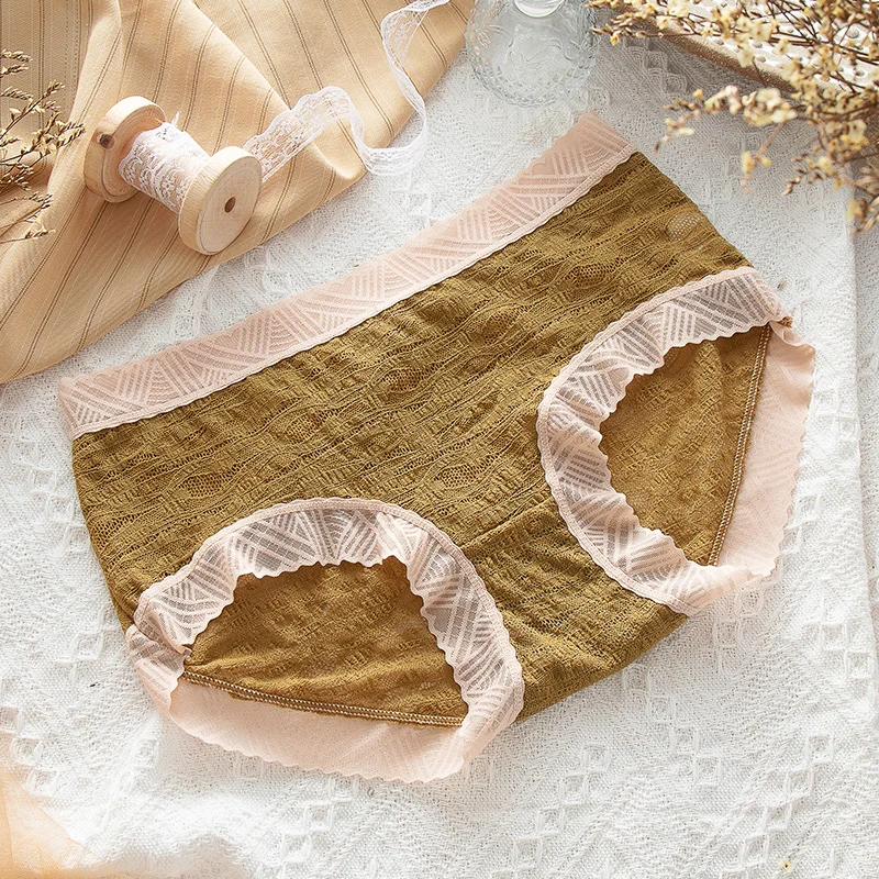 

Женское нижнее белье, летние антибактериальные шорты из чистого хлопка, тонкие дышащие кружевные шорты со средней талией для девочек