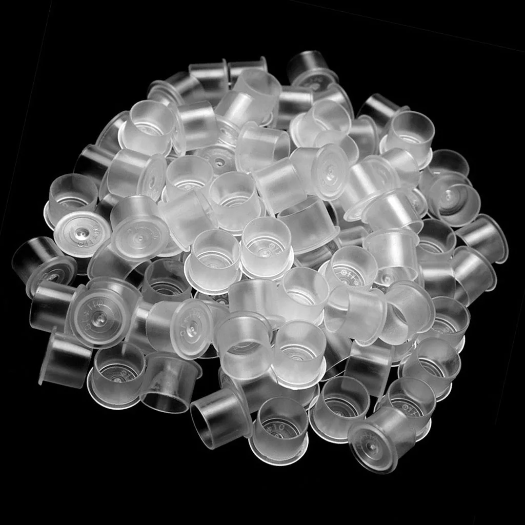

Disposable Lot Caps Cups Pigment Holder Caps with Cup Base 500pcs