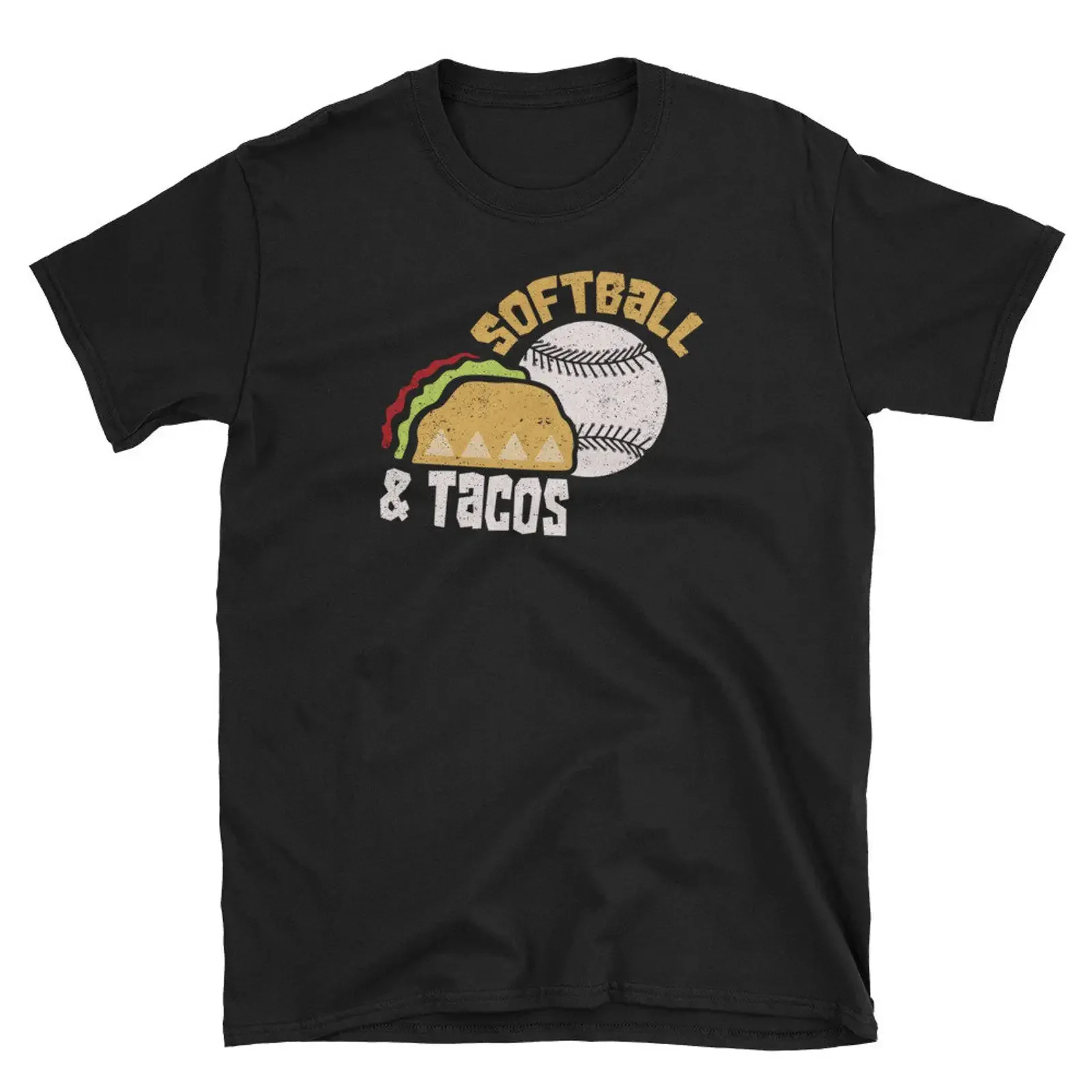 Softball Tacos Funny T Shirt Casual Game Day for Players Mom  vintage Washed Stretched designer clothes Top For Everyday Wear