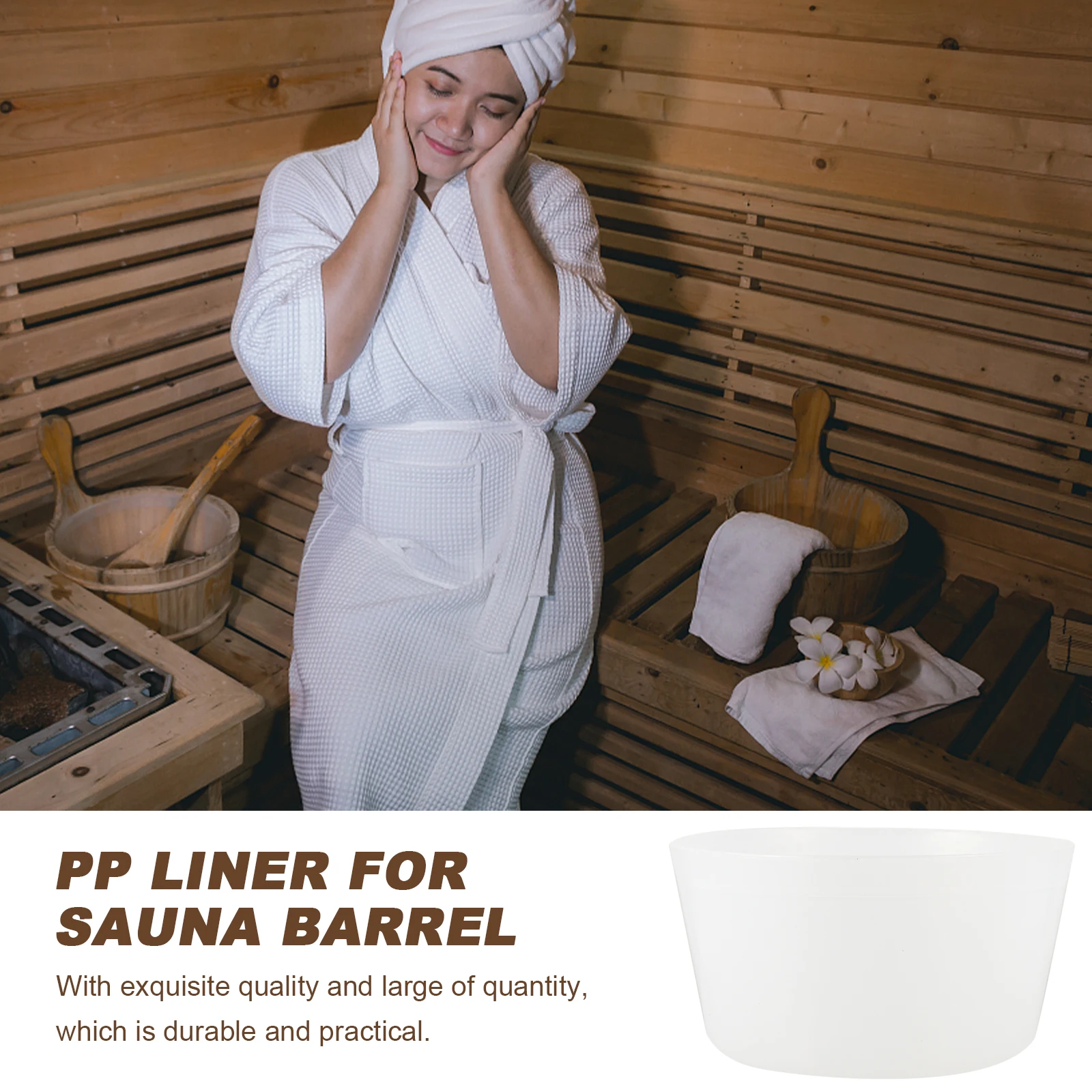

Sauna Barrel Spa Accessory Durable PP Material Long Lasting Multi Functional Liner Pool Fish Pond Multi functional