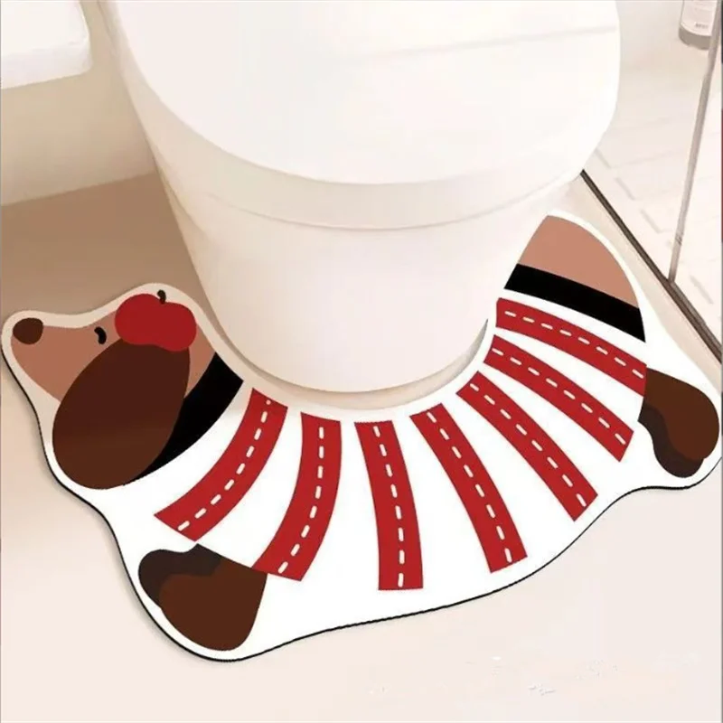 65x38.5cm Bathroom Toilet Quick Dry Anti-Slip Dirt Resistant Carpet Irregular Diatomaceous Earth Floor Mat for Bathroom