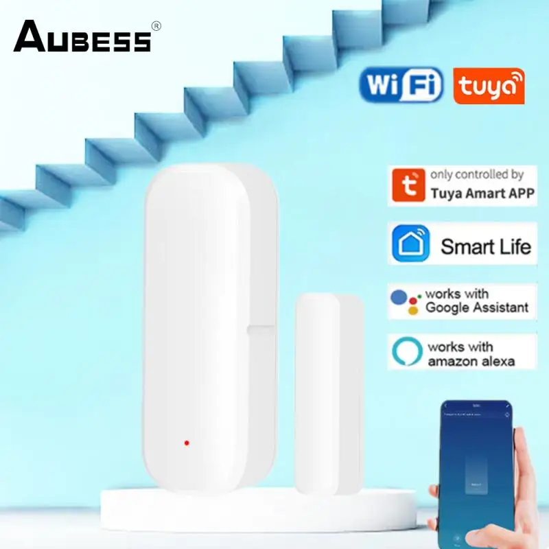 Tuya WiFi Smart Door Sensor Smart Home Magnetic Door Open/Closed Detectors Window Sensor SmartLife Works With Google Home Alexa