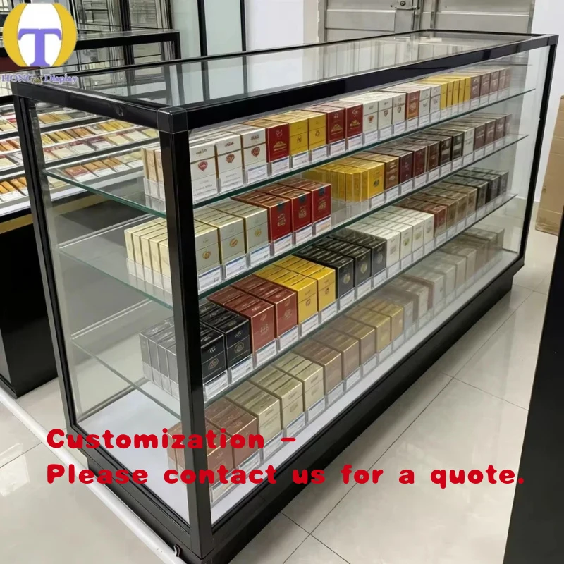 

custom.Modern Full Glass Display LED Lighting Mirror Back Heavy Duty Durable Aluminum Construction Show