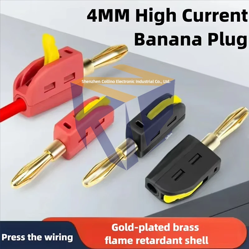 3pcs 4MM High-Current Quick-Connect Banana Plug With Gold Plating And Flame-Retardant Bulb Head Terminal, Sensor Connector 32A
