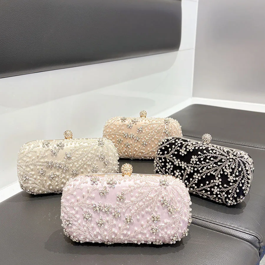 embroidery bead embroidery hand-held dinner bag exquisite branches and leaves pattern gentle celebrity cheongsam dress bag