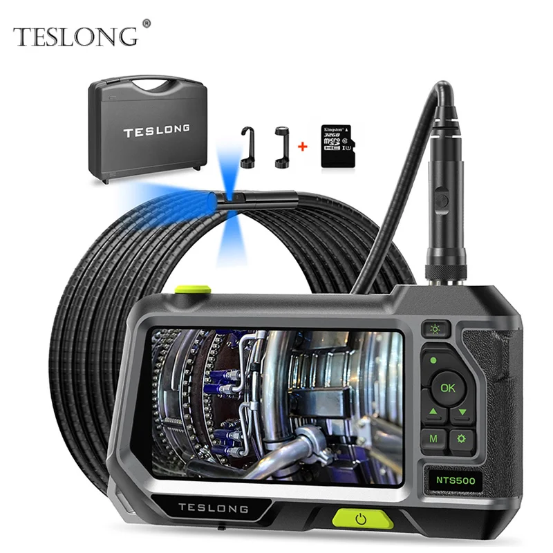 

Triple Camera Endoscope, Teslong NTS500 5'' IPS Inspection Camera with Front, Side & Short-Focus Three Way Lens- for Auto HVAC