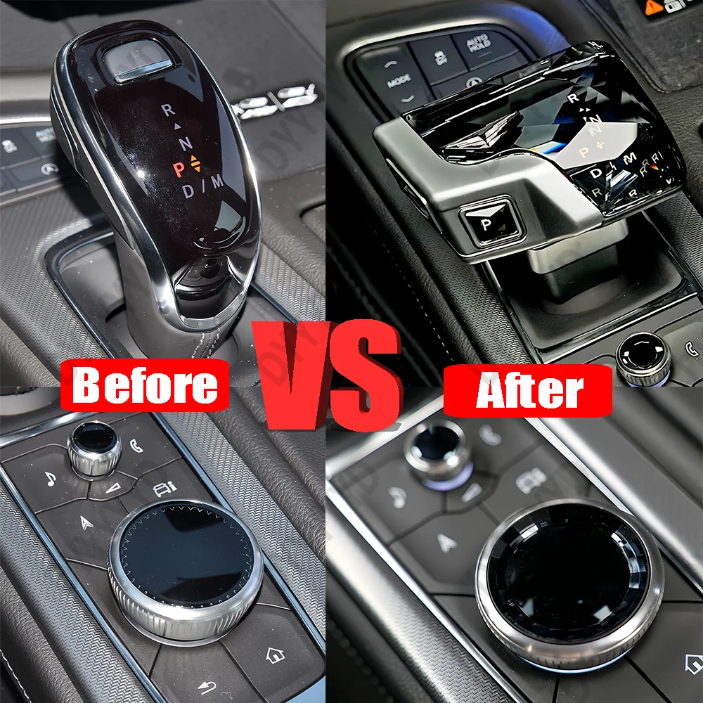 3 PCS Set Illuminated LED Crystal Gear Shift Knob for Cadillac XT4 CT5 XT5 CT6 XT6 2018-2024 Modified Yacht Lever Shifter Rod