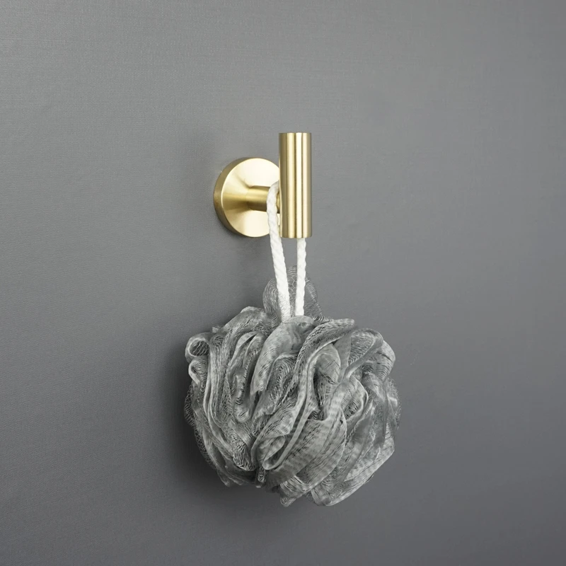 Bathroom Hardware Set Toilet Brush Holder Tissue Paper Holder Wall Mount Towel Robe Coat Hook Brushed Gold Bathroom Accessories