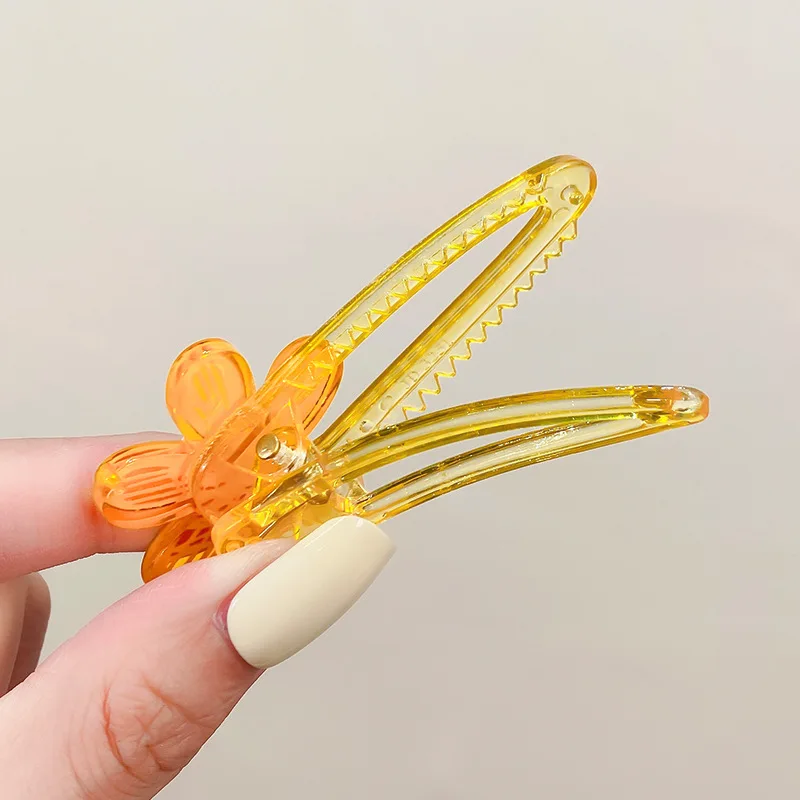 Geometric Cartoon Sweet Cute Girl Candy Color Graffiti Duckbill Clip Acrylic Flower Hairpin Creative Hair Accessories