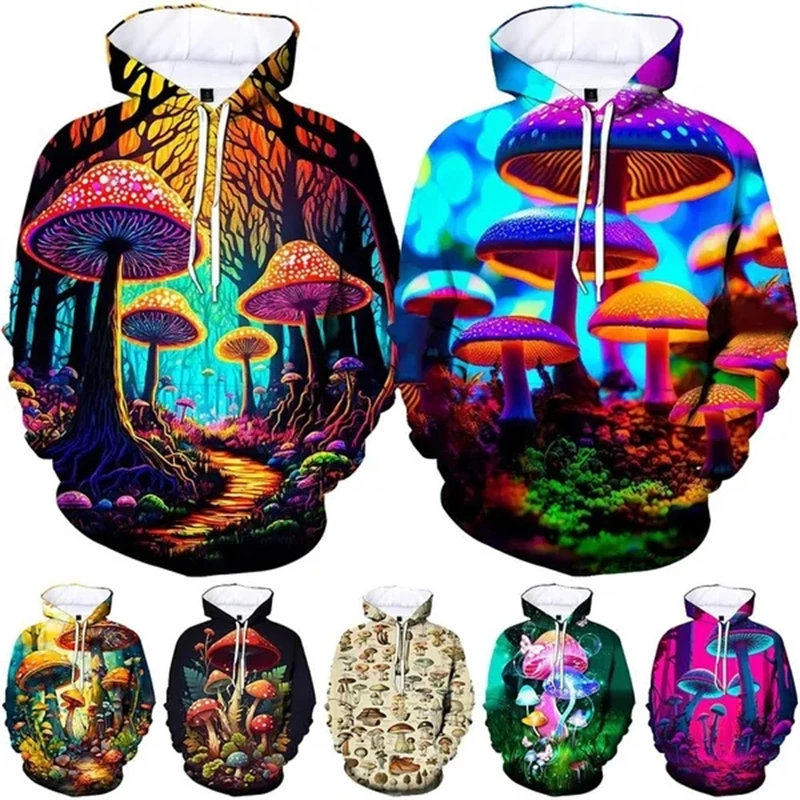 

Newest Plants Mushroom Camo Funny Sweatshirt 3D Printing Hoodies Casual Sweatshirts Men Women Clothing Casual Streetwear Hoodie