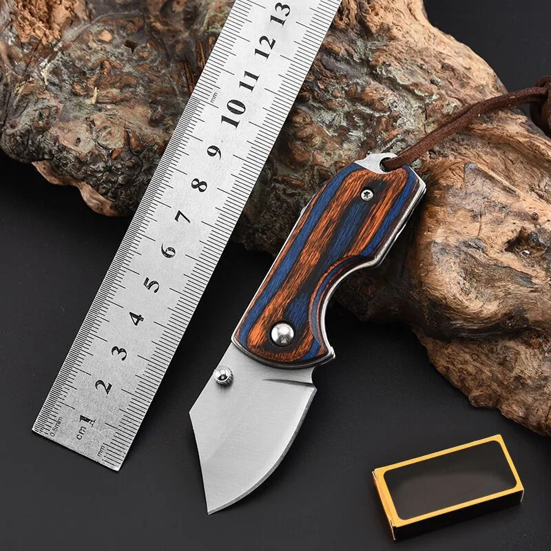 Free shipping mini folding knife  5cr15mov steel blade all steel handle exquisite outdoor camping EDC tool