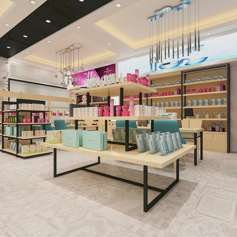 

custom.High end custom makeup store fixtures wooden cosmetic shelves shop fittings and display cabinets