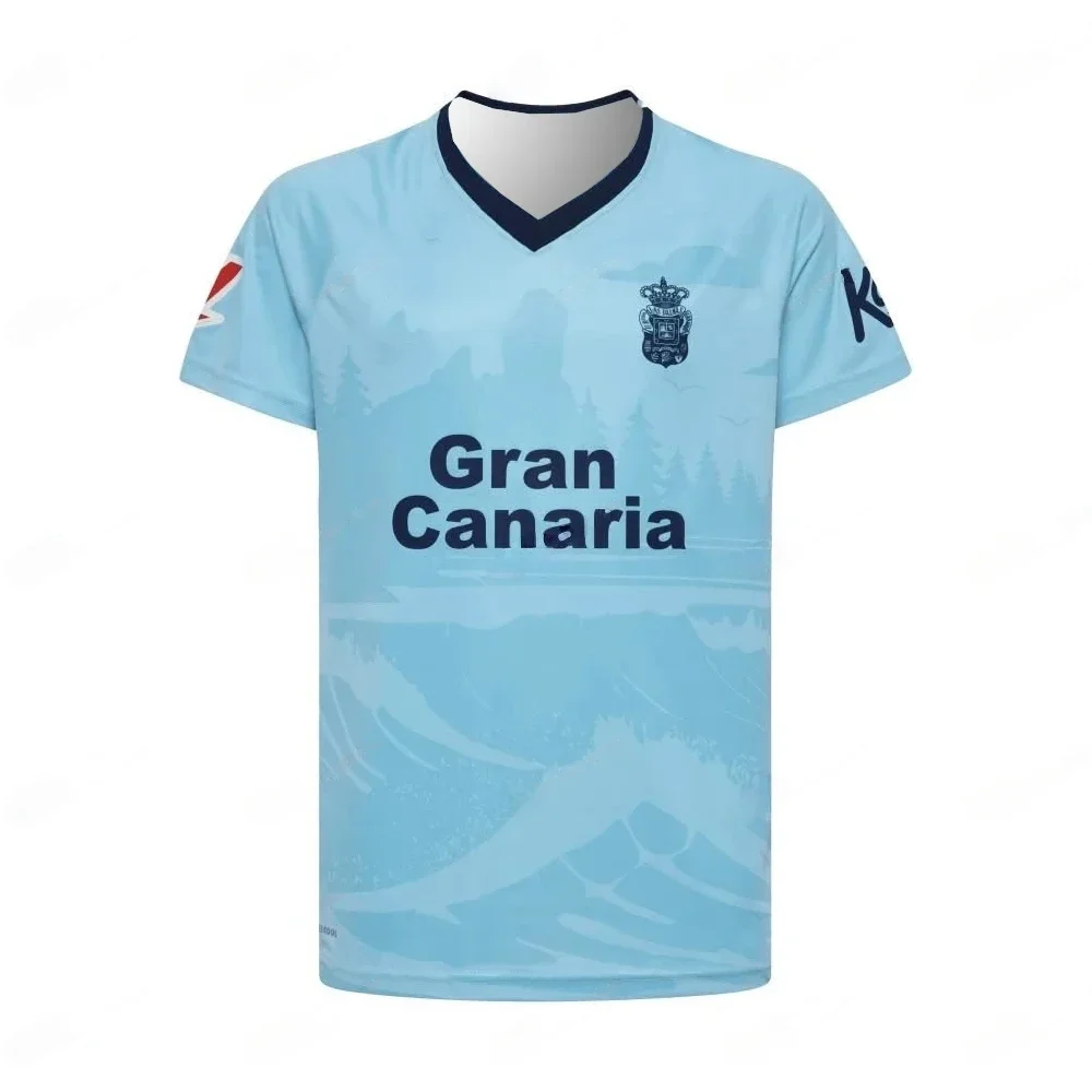 الموسم الاسباني الثقافة الجديدة UD Las Palmas عادية ثلاثية الأبعاد تي شيرت مطبوع زي كرة القدم الكبار الأطفال الرجال الصيف العام