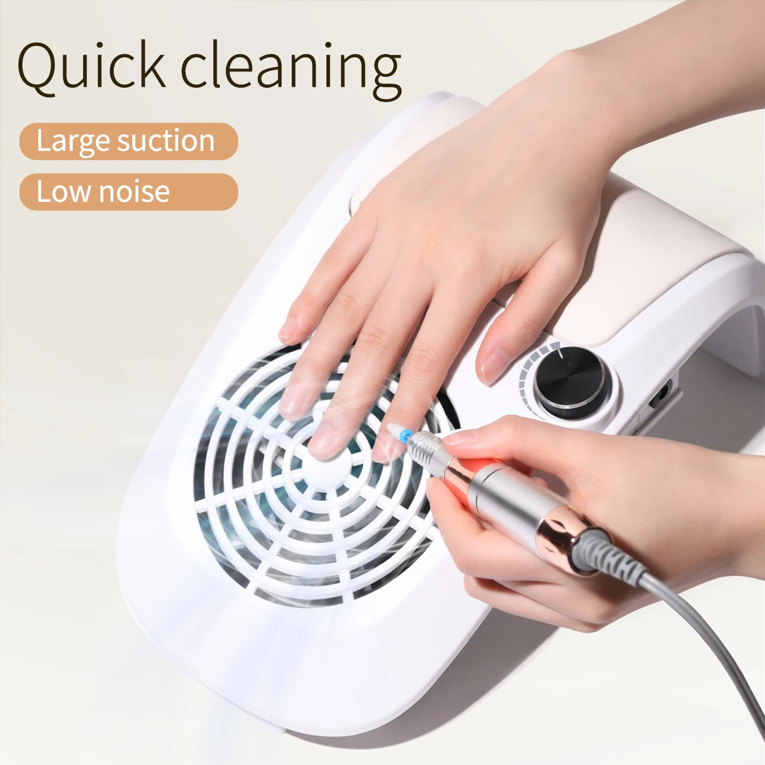 

HALAIMAN Powerful Nail Vacuum Cleaner With Fitter Nail Dust Collector For Manicure Nail Dust Fan For Manicure Salon Equipment