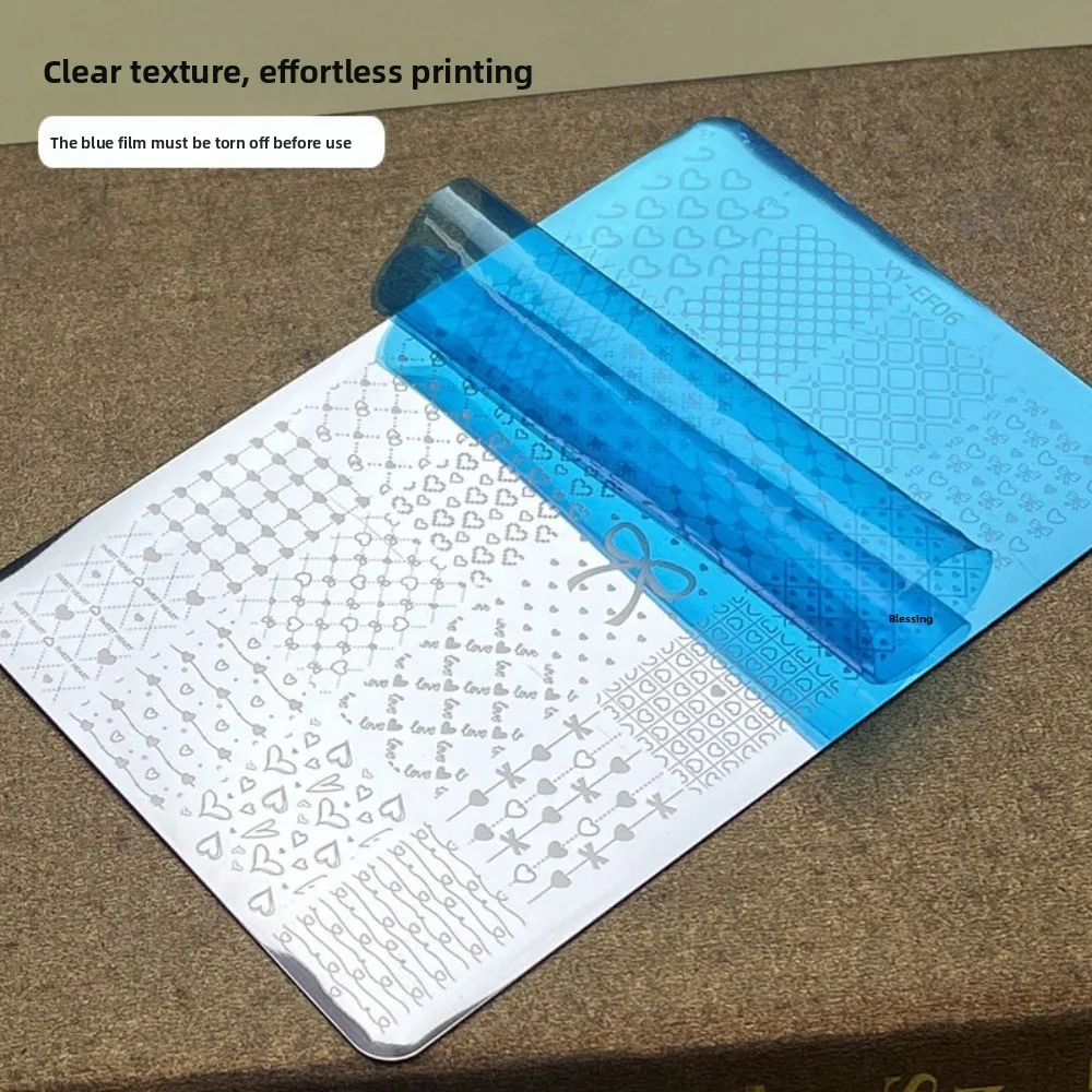 나비 패턴 네일 아트 플레이트 꽃 패턴 재사용 가능한 네일 스탬핑 플레이트 클리어 텍스처 전사 프린팅 템플릿