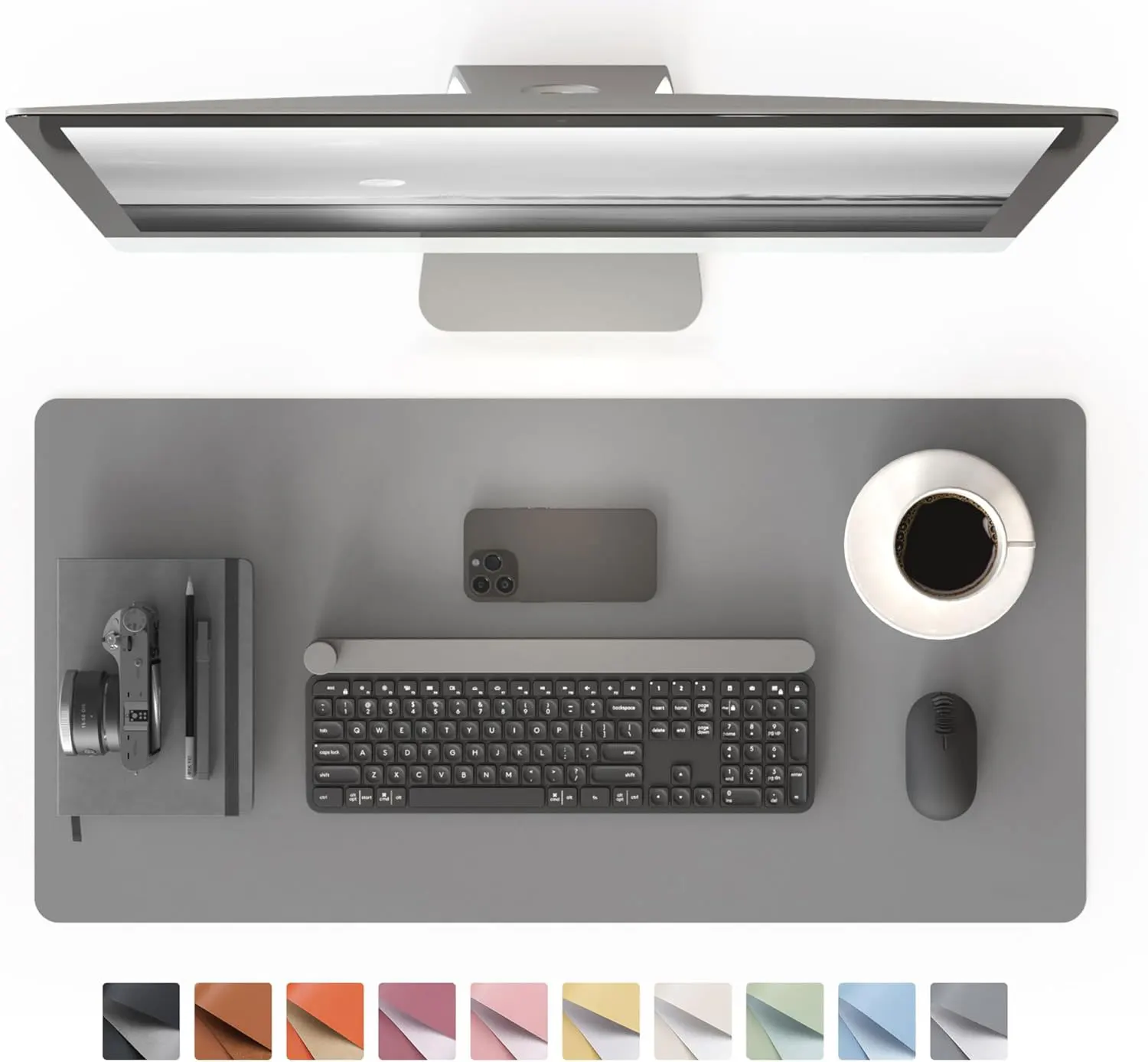 

PU Leather Mouse Pad with Suede Base, Leather Large Desk Pad, Home Work Office Accessories, Non-Slip Waterproof Gaming Pad Desk