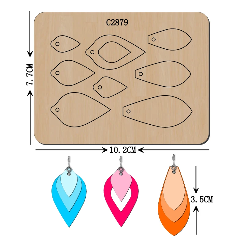 

Wooden Earring Cutting Dies for Scrapbooking, Multiple Sizes, Compatible with Most Die Cutting Machines, New, C2879