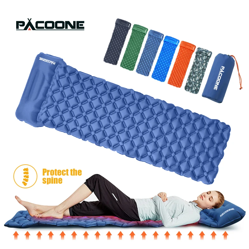 Imagem -06 - Pacoone-colchão de ar Ultraleve com Travesseiros Outdoor Camping Dormir Pad Dobrável Dormir Mat Colchão de Praia Viagem e Caminhadas Mat Novo