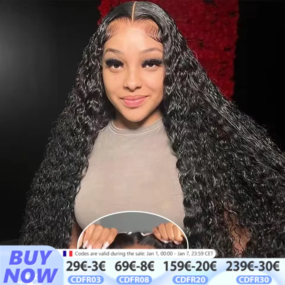 Curly Wear and Go Glueless Preplucked 100% Human Wigs Ready To Go Pre-Cut 5x5 Hd Lace Closure Wig Deep Water Wave Wig for Women