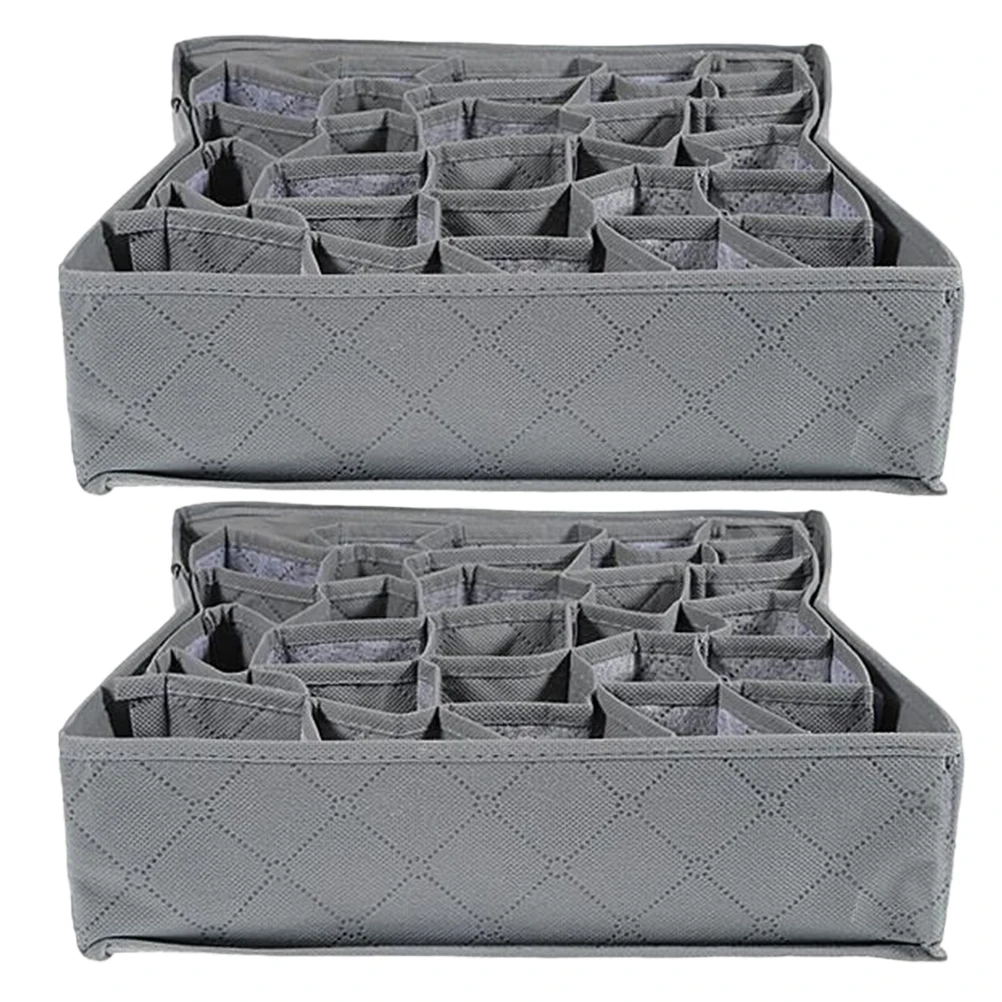 

2 pcs Underwear Box Underwear Storage Case Non Woven 30Cells Clothes Drawer ganizer Socks Bra Ties Closet Home Storage