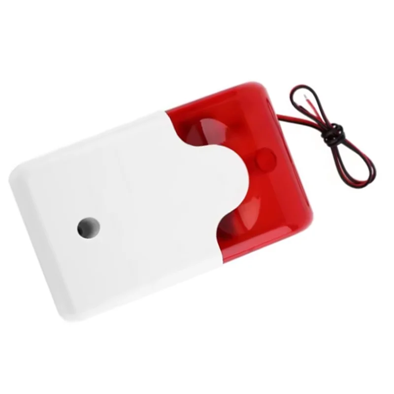 ABUL-Flash LED Strobe Light Wired Siren 12V Work For Burglar Alarm System Mini Strobe Siren Indicator Light Sound Alarm Siren