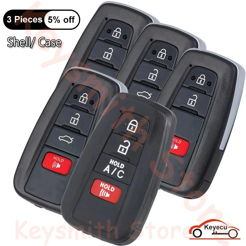 KEYECU 2 3 4 Buttons Case for Toyota C-HR Avalon Prius Prime Camry Highlander RAV4 Auto Smart Remote Control Key Fob Shell Cover