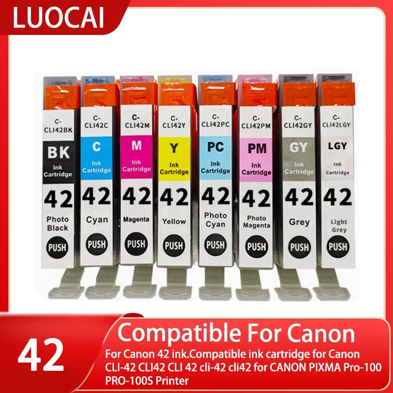 For Canon 42 ink.Compatible ink cartridge for Canon CLI-42 CLI42 CLI 42 cli-42 cli42 for CANON PIXMA Pro-100 PRO-100S Printer