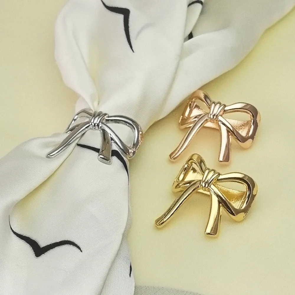 Alloy Bow Scarf Buckle Smooth Irregular Minimalist Clothes Corner Clip Hollow Irregular Multifunctional Shawl Clasp Scarf Fixing