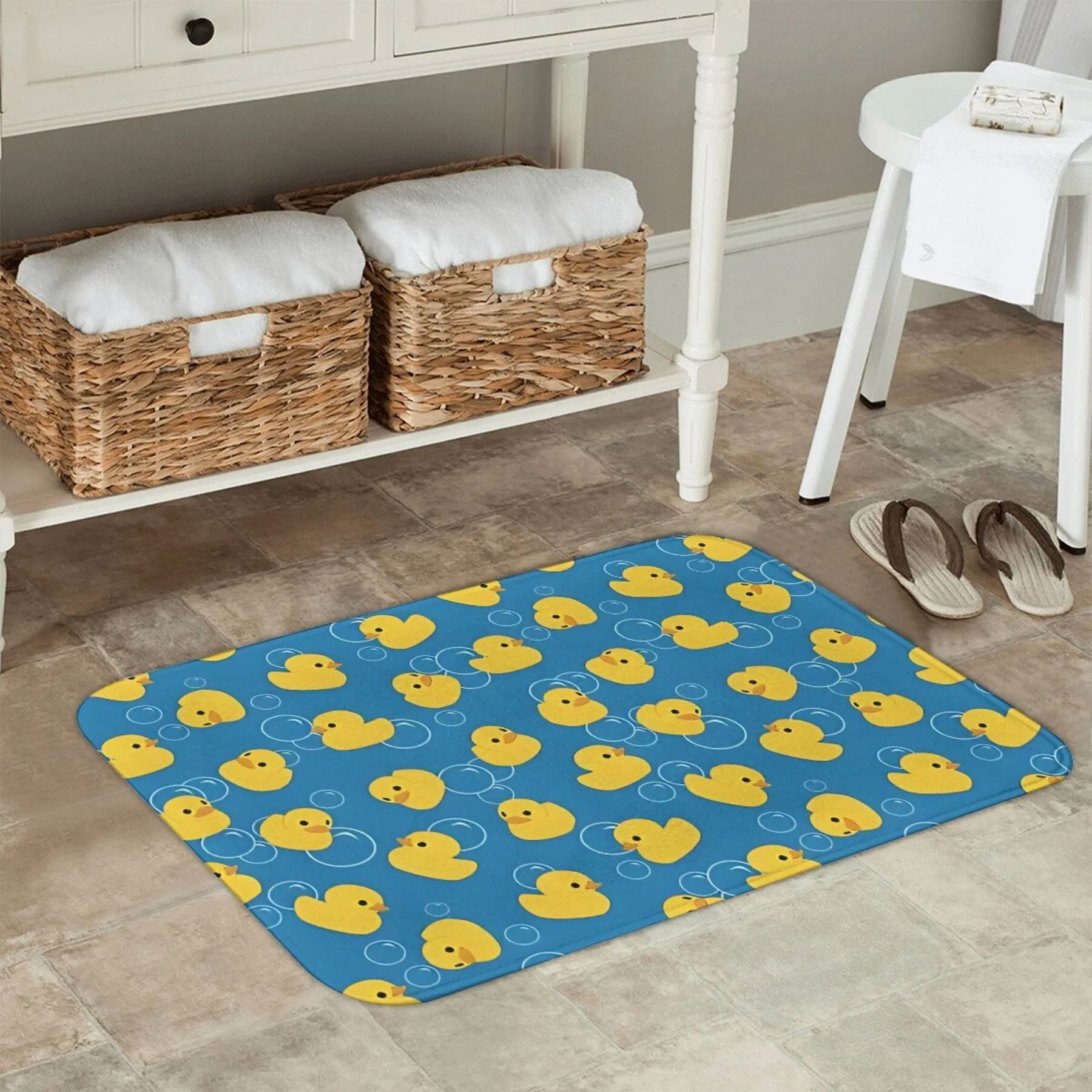 

1PC Duck Pattern Kitchen Rugs Non-Slip Door Mats Pop design Bathroom Rug Bath Mat Carpet for Home Sink Laundry Decor