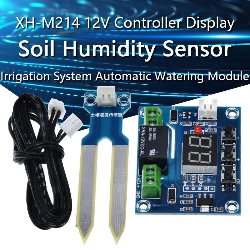 

XH-M214 12V Soil Humidity Sensor Controller Irrigation System Automatic Watering Module Digital Display