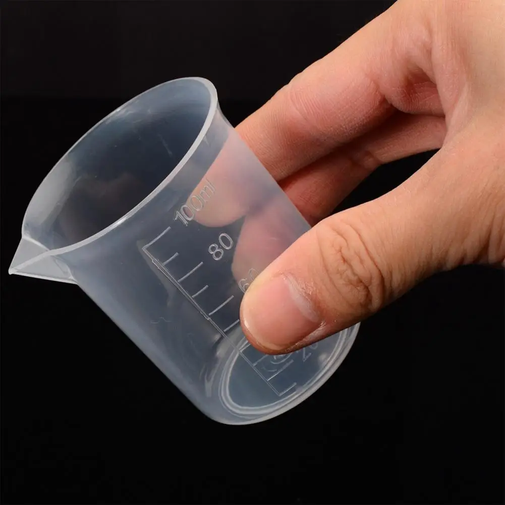100 ML Plastic Graduated Measuring Cup Liquid Container Epoxy Resin Silicone Making Tool Transparent Mixing Cup Tools